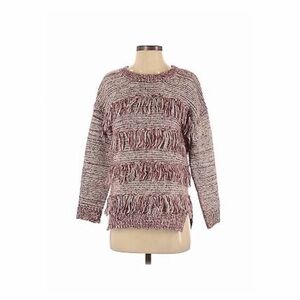 Baciano Burgundy & White Fringe Sweater